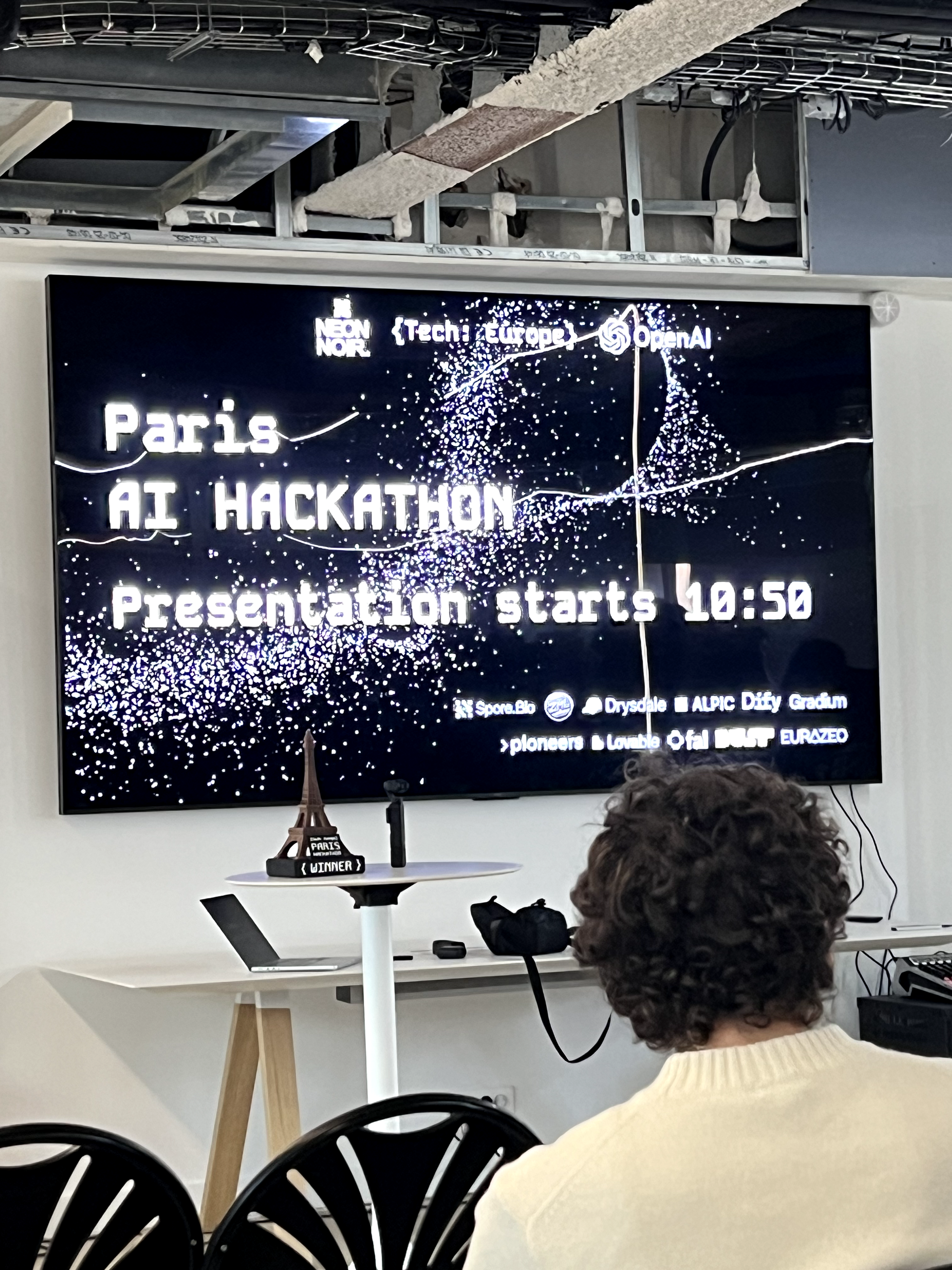 Paris AI Hackathon presentation screen