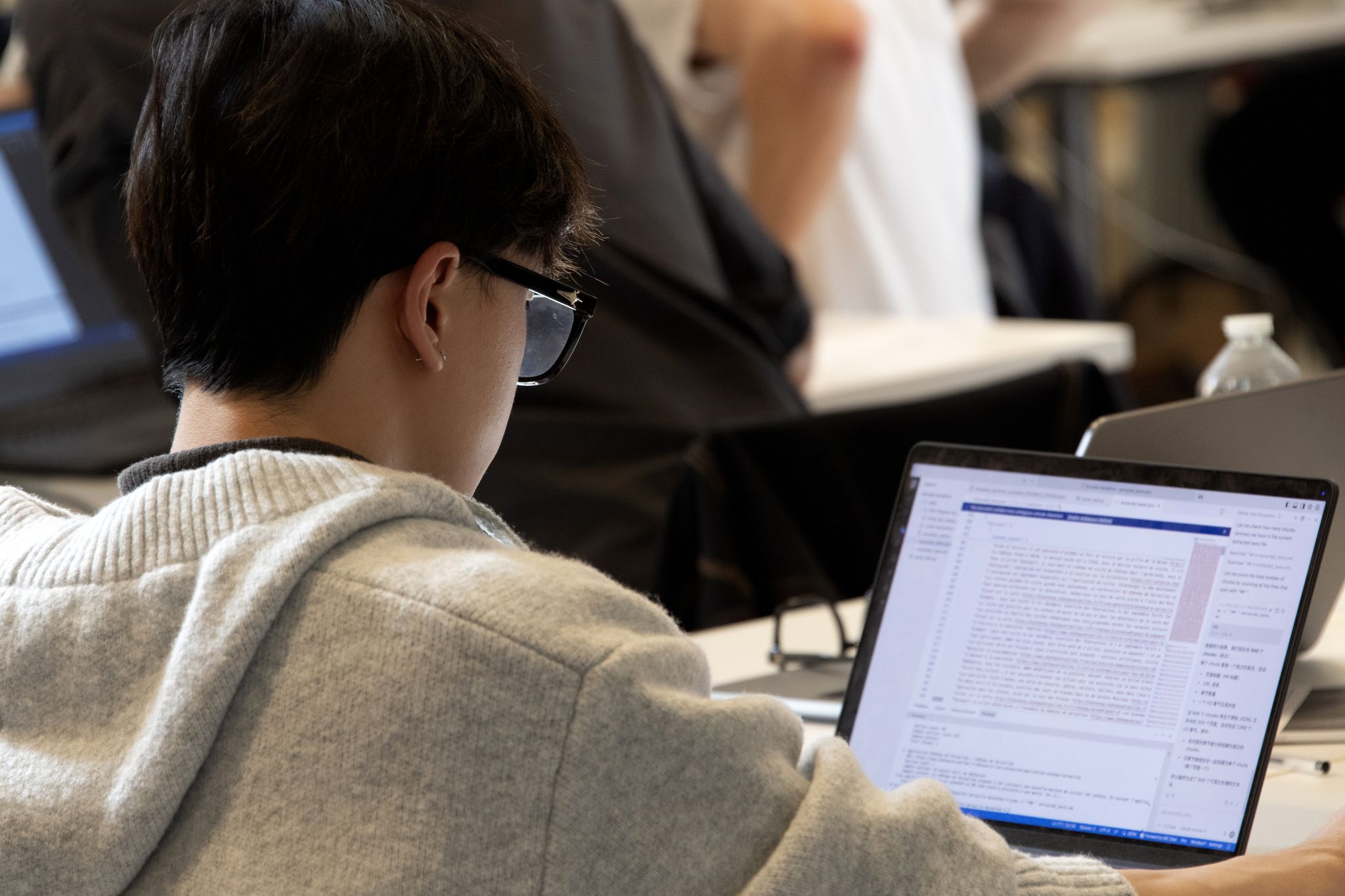 Coding during the hackathon