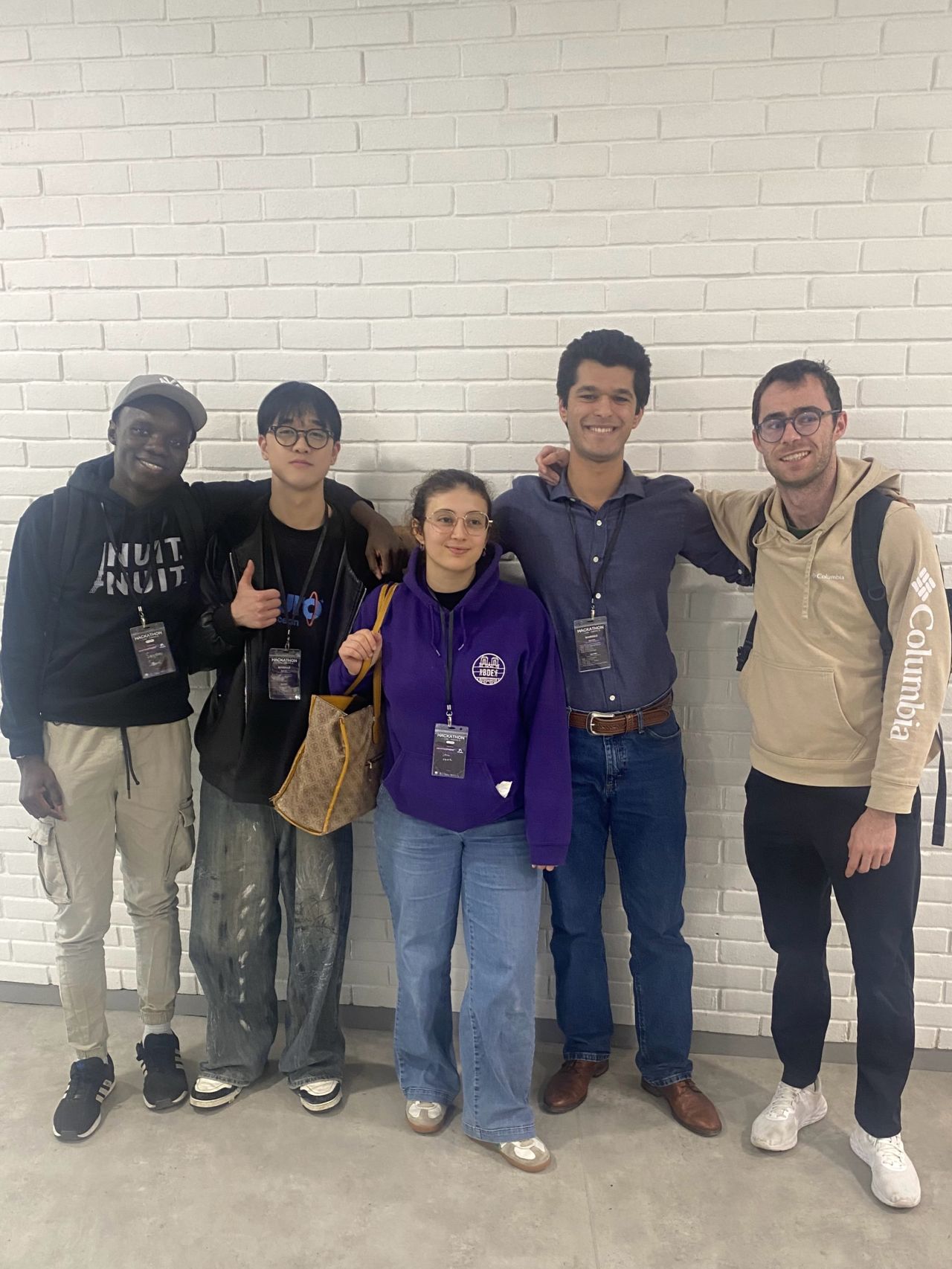 The OnTrack team at the hackathon
